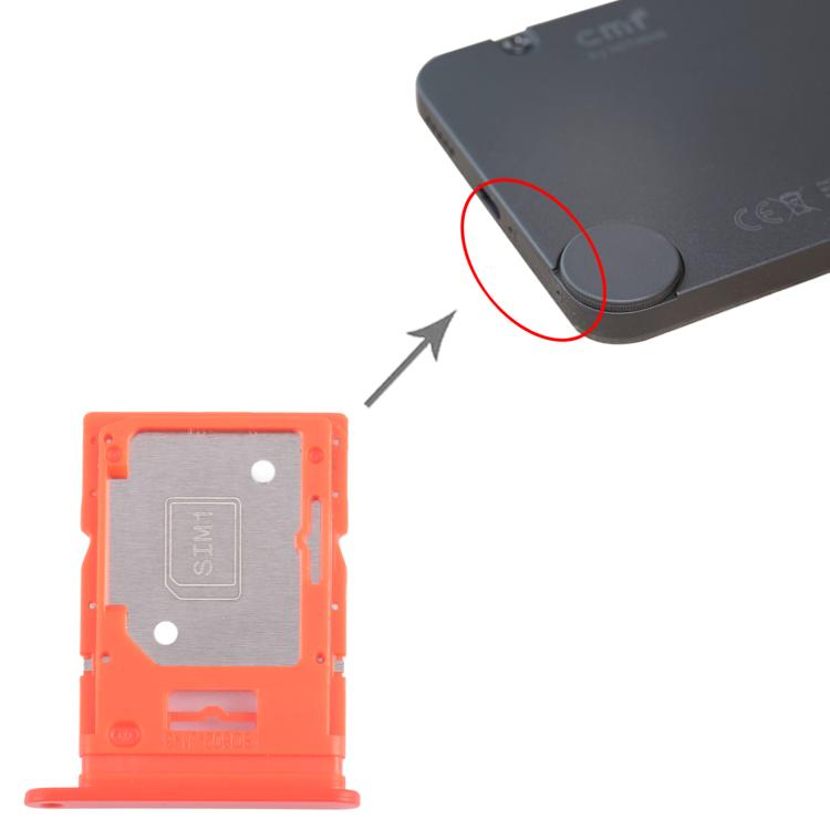 For Nothing Phone CMF Phone 1 SIM Card Tray + SIM / Micro SD Card Tray (Orange) - For Nothing by buy2fix | Online Shopping UK | buy2fix