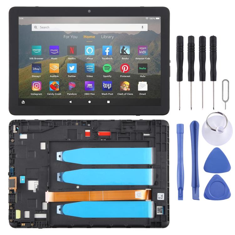 For Amazon Kindle Fire HD 8 12th Gen 2022 R2SP8T LCD Screen Digitizer Full Assembly with Frame (Black) - For Amazon by buy2fix | Online Shopping UK | buy2fix