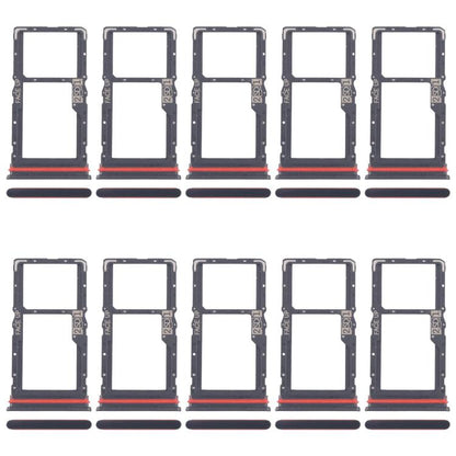 For Motorola Moto G56 10pcs Original SIM Card Tray + Micro SD Card Tray (Black) - Card Socket by buy2fix | Online Shopping UK | buy2fix