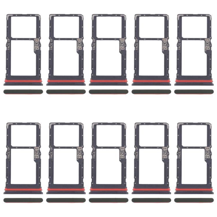 For Motorola Moto G56 10pcs Original SIM Card Tray + Micro SD Card Tray (Green) - Card Socket by buy2fix | Online Shopping UK | buy2fix