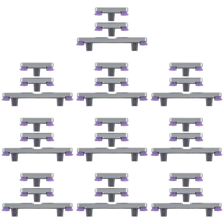 For Motorola Edge 60 Pro 10pairs Power Button and Volume Control Button (Grey) - Others by buy2fix | Online Shopping UK | buy2fix