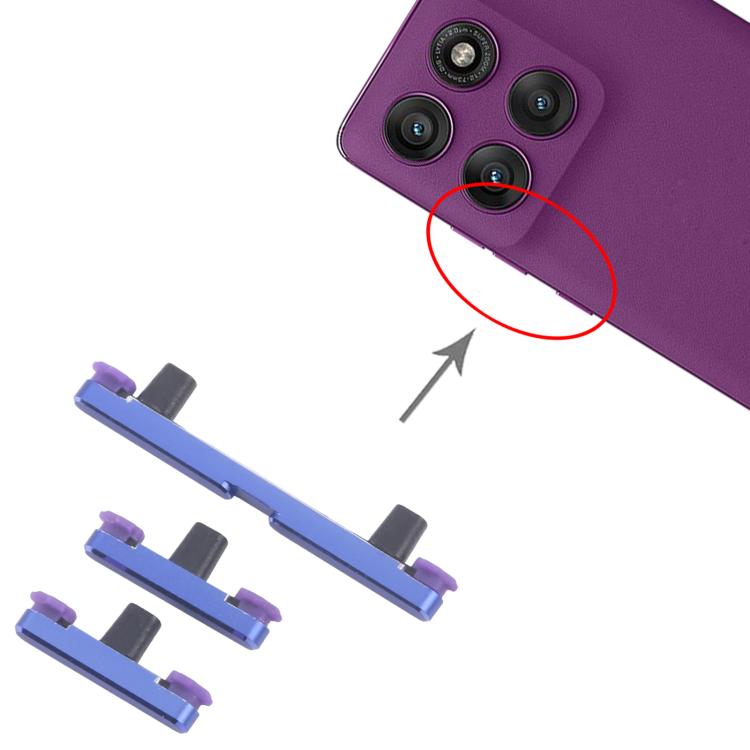 For Motorola Edge 60 Pro 10pairs Power Button and Volume Control Button (Blue) - Others by buy2fix | Online Shopping UK | buy2fix