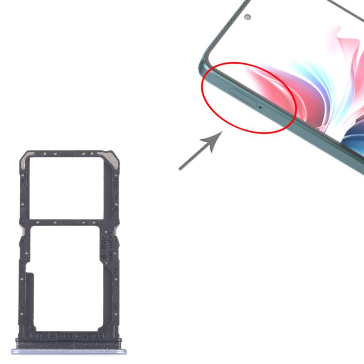 For OPPO Reno11 F CPH2603 10pcs Original SIM Card Tray + SIM Card Tray / Micro SD Card Tray (Blue) - Card Tray by buy2fix | Online Shopping UK | buy2fix