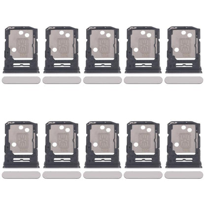 For OPPO Reno12 5G CPH2625 10pcs Original SIM Card Tray + SIM Card Tray / Micro SD Card Tray (Silver) - Card Tray by buy2fix | Online Shopping UK | buy2fix