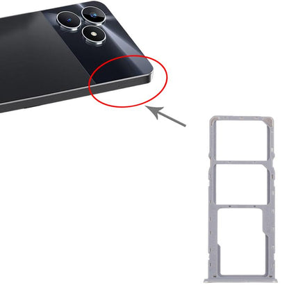 For Realme Note 50 RMX3834 10pcs Original SIM Card Tray + SIM Card Tray + Micro SD Card Tray (Gold) - Card Tray by buy2fix | Online Shopping UK | buy2fix