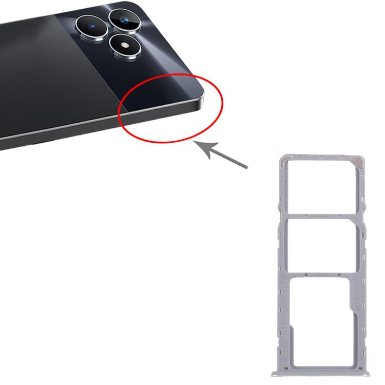 For Realme C53 India RMX3762 10pcs Original SIM Card Tray + SIM Card Tray + Micro SD Card Tray (Gold) - Card Tray by buy2fix | Online Shopping UK | buy2fix
