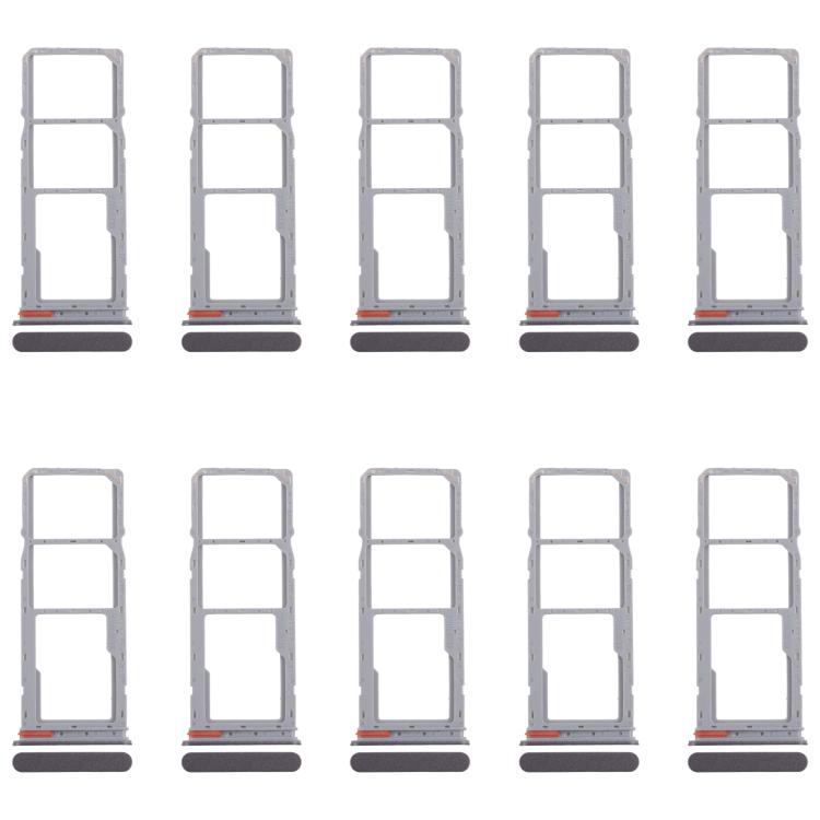 For Realme C75 4G RMX3941 10pcs Original SIM Card Tray + SIM Card Tray + Micro SD Card Tray (Black) - Card Tray by buy2fix | Online Shopping UK | buy2fix