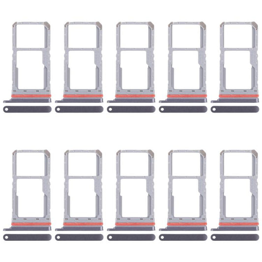 For Realme 13 5G RMX3951 10pcs Original SIM Card Tray + SIM Card Tray / Micro SD Card Tray (Black) - Card Tray by buy2fix | Online Shopping UK | buy2fix