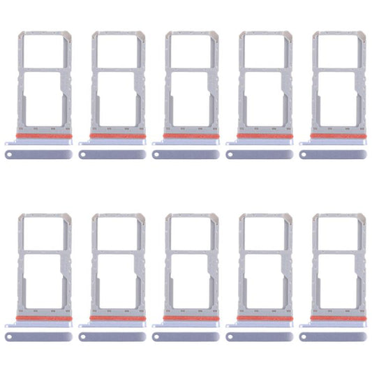 For Realme 13 5G RMX3951 10pcs Original SIM Card Tray + SIM Card Tray / Micro SD Card Tray (Blue) - Card Tray by buy2fix | Online Shopping UK | buy2fix