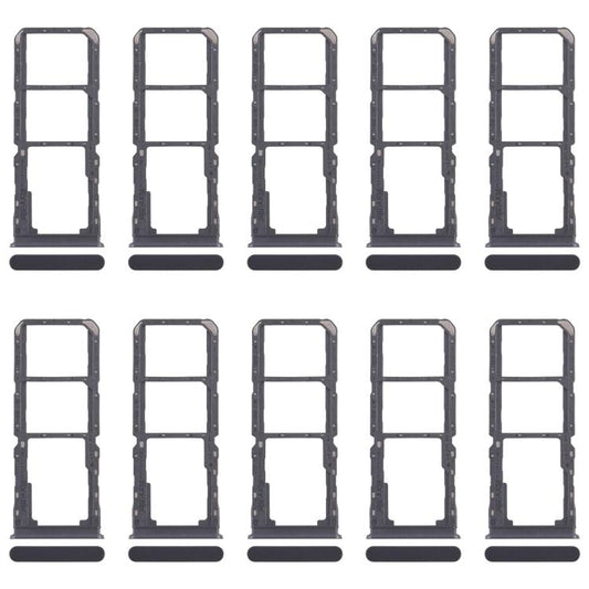 For Realme 11 5G RMX3780 10pcs Original SIM Card Tray + SIM Card Tray + Micro SD Card Tray (Black) - Card Tray by buy2fix | Online Shopping UK | buy2fix