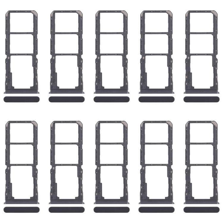 For Realme 11x 5G RMX3785 10pcs Original SIM Card Tray + SIM Card Tray + Micro SD Card Tray (Black) - Card Tray by buy2fix | Online Shopping UK | buy2fix