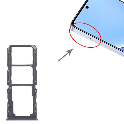 For Realme 11x 5G RMX3785 10pcs Original SIM Card Tray + SIM Card Tray + Micro SD Card Tray (Black) - Card Tray by buy2fix | Online Shopping UK | buy2fix