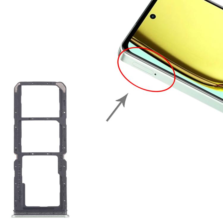 For Realme 12 Lite 4G 10pcs Original SIM Card Tray + SIM Card Tray + Micro SD Card Tray (Light Green) - Card Tray by buy2fix | Online Shopping UK | buy2fix