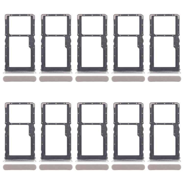 For Realme 10 Pro 5G RMX3663 RMX3660 RMX3661 10pcs Original SIM Card Tray + SIM Card Tray / Micro SD Card Tray (Gold) - Card Tray by buy2fix | Online Shopping UK | buy2fix