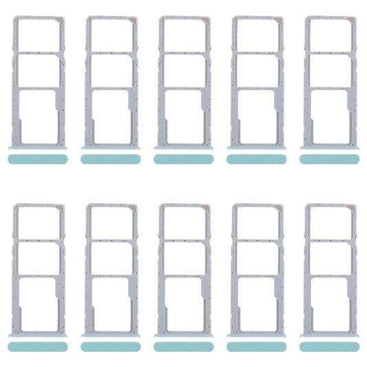 For Realme C51s 10pcs Original SIM Card Tray + SIM Card Tray + Micro SD Card Tray (Blue) - Card Tray by buy2fix | Online Shopping UK | buy2fix