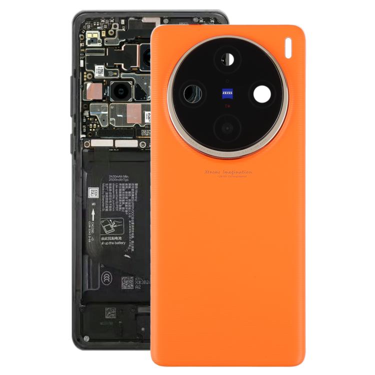 For vivo X100 Pro 5G V2324A V2309 Original Back Cover with Camera Lens Cover(Orange) - Back Cover by buy2fix | Online Shopping UK | buy2fix