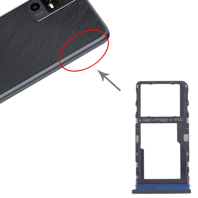 For TCL 40 XE 5G Original SIM Card Tray + SIM Card Tray / Micro SD Card Tray (Frosted Black) - For TCL by buy2fix | Online Shopping UK | buy2fix