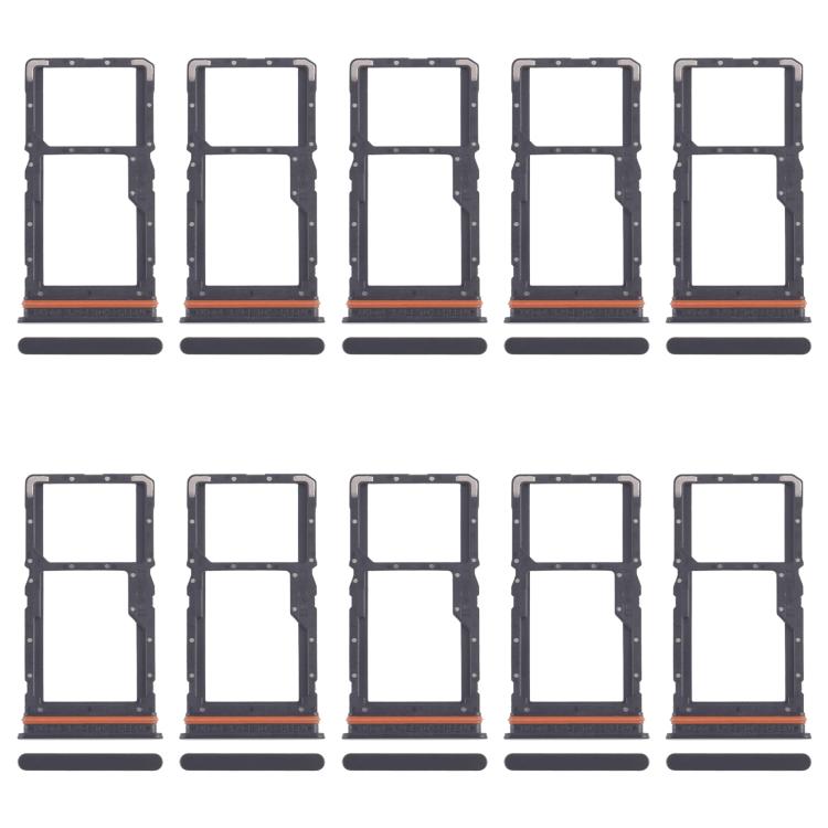 For Xiaomi Redmi 13 4G 10pcs SIM Card Tray + SIM Card Tray / Micro SD Card Tray (Black) - Card Tray by buy2fix | Online Shopping UK | buy2fix