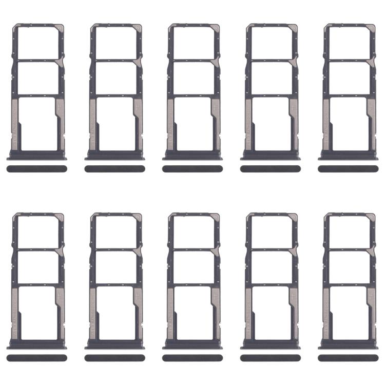 For Xiaomi Poco C75 10pcs SIM Card Tray + SIM Card Tray + Micro SD Card Tray (Black) - Card Tray by buy2fix | Online Shopping UK | buy2fix