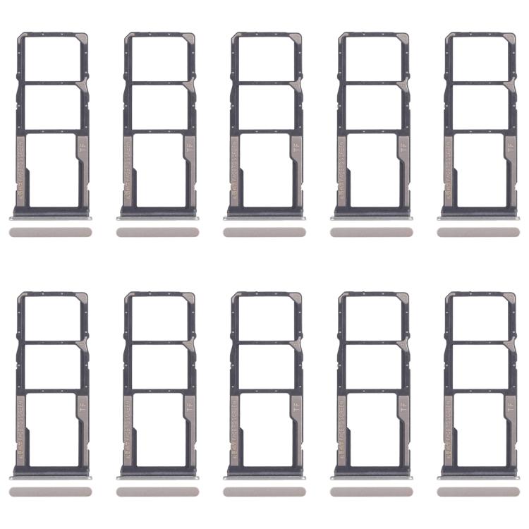 For Xiaomi Poco C75 10pcs SIM Card Tray + SIM Card Tray + Micro SD Card Tray (Gold) - Card Tray by buy2fix | Online Shopping UK | buy2fix