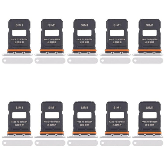 For Xiaomi 15 Ultra 10pcs SIM Card Tray + SIM Card Tray (White)
