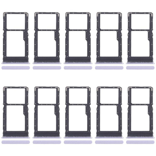 For Xiaomi Poco M6 4G 10pcs SIM Card Tray + SIM Card Tray / Micro SD Card Tray (Purple) - Card Tray by buy2fix | Online Shopping UK | buy2fix