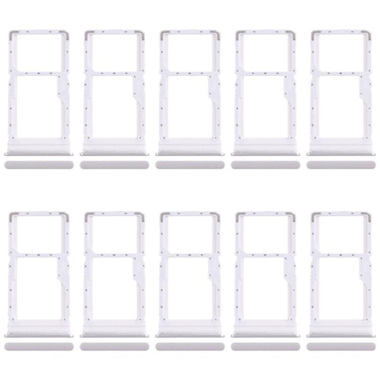 For Xiaomi Poco M6 4G 10pcs SIM Card Tray + SIM Card Tray / Micro SD Card Tray (Silver) - Card Tray by buy2fix | Online Shopping UK | buy2fix