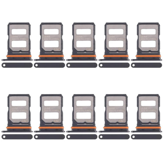 For Xiaomi Redmi K70 Ultra 10pcs SIM Card Tray + SIM Card Tray (Black) - Card Tray by buy2fix | Online Shopping UK | buy2fix