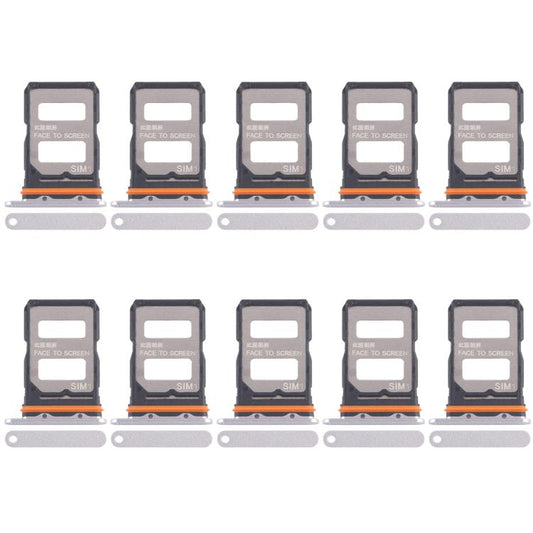 For Xiaomi Redmi K70 Ultra 10pcs SIM Card Tray + SIM Card Tray (Silver) - Card Tray by buy2fix | Online Shopping UK | buy2fix