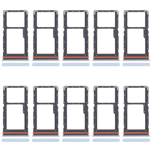 For Xiaomi Redmi Note 13R 10pcs SIM Card Tray + SIM Card Tray / Micro SD Card Tray (Blue) - Card Tray by buy2fix | Online Shopping UK | buy2fix