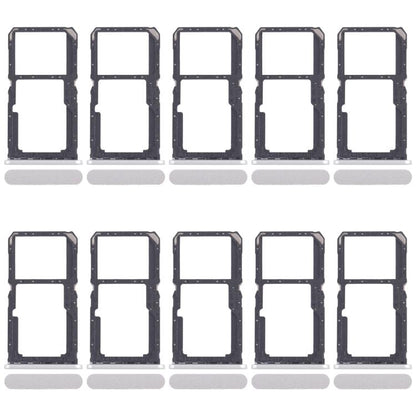 For Xiaomi Redmi A3x 10pcs SIM Card Tray + SIM Card Tray / Micro SD Card Tray (Silver) - Card Tray by buy2fix | Online Shopping UK | buy2fix