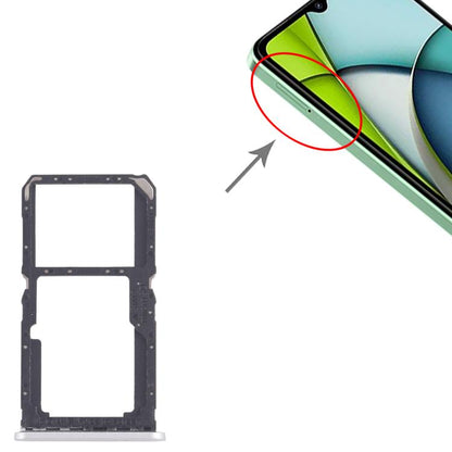 For Xiaomi Redmi A3x 10pcs SIM Card Tray + SIM Card Tray / Micro SD Card Tray (Silver) - Card Tray by buy2fix | Online Shopping UK | buy2fix