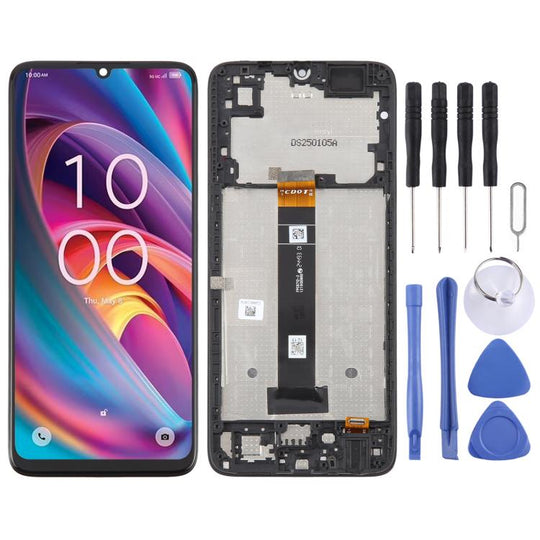 For TCL K32 LCD Screen Digitizer Full Assembly with Frame (Black)