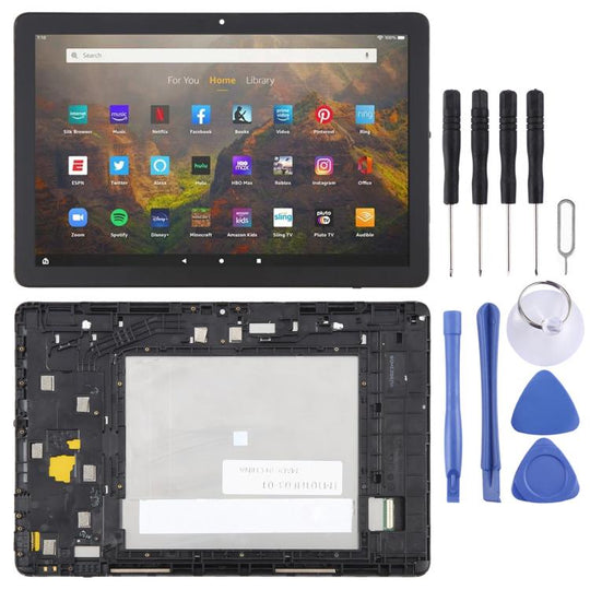 For Amazon Kindle Fire HD 10 2023 LCD Screen Digitizer Full Assembly with Frame