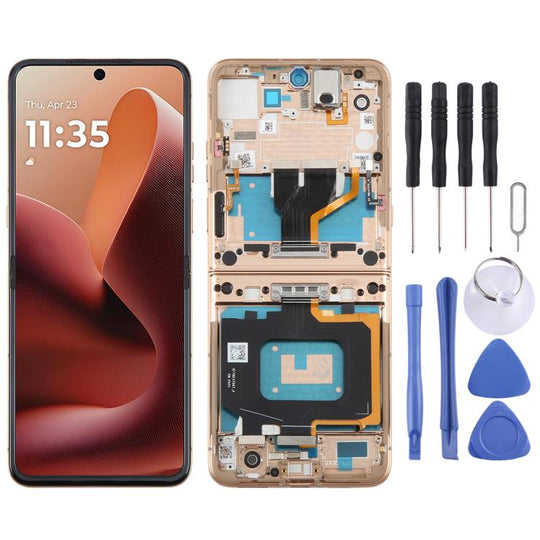 For Motorola Razr 60 Ultra / Razr Ultra 2025 Original LCD Screen Digitizer Full Assembly with Frame(Gold)
