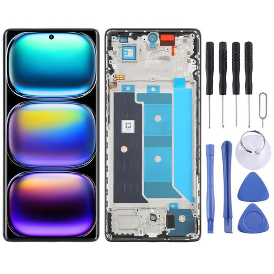 For Infinix Hot 50 Pro+ 4G X6880 AMOLED Original LCD Screen Digitizer Full Assembly with Frame (Black)