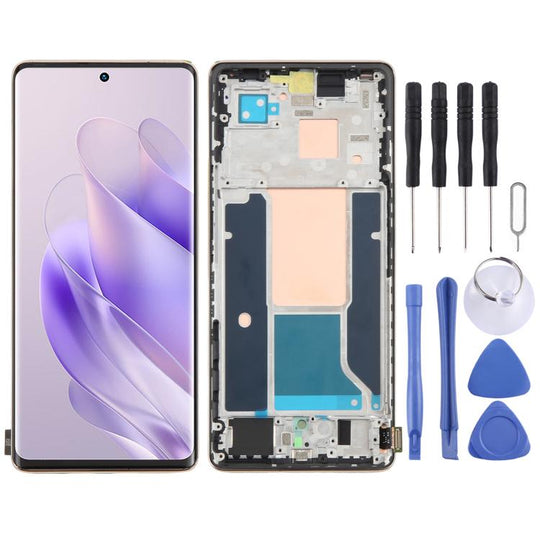 For Infinix Zero 30 4G X6731B AMOLED Original LCD Screen Digitizer Full Assembly with Frame (Gold)