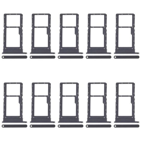 For Honor Play6T 10pcs Original SIM Card Tray + SIM Card Tray / Micro SD Card Tray (Black)