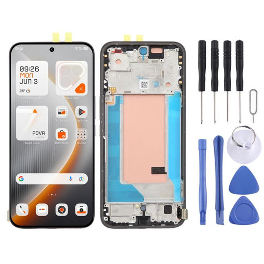 For Tecno Pova 7 Pro LJ8 Original LCD Screen Digitizer Full Assembly with Frame (Black)