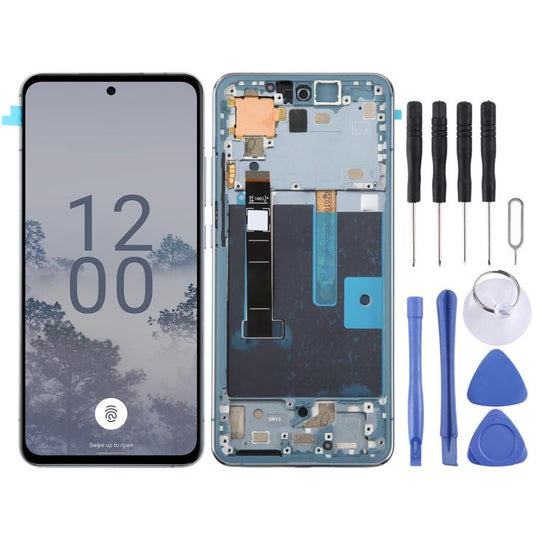 For Nokia X30 TA-1450 TA-1443 Original LCD Screen Digitizer Full Assembly With Frame (Blue)