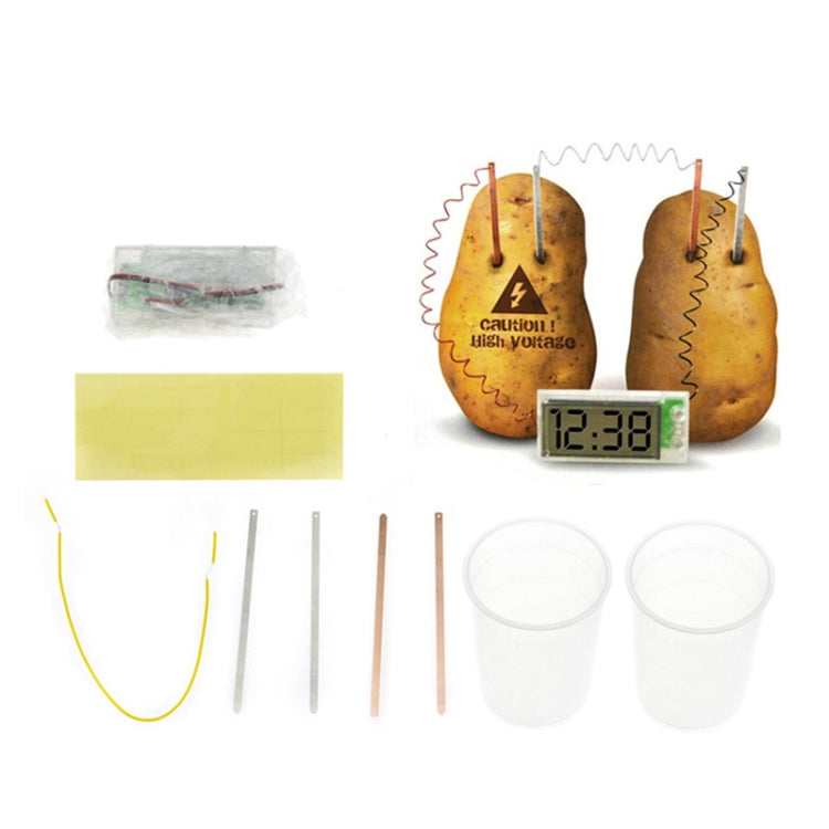 DIY Novel Green Science Potato Digital Clock Educational Kit with 2 inch LCD Screen (Potato NOT Included)(White) - Alarm Clocks by buy2fix | Online Shopping UK | buy2fix