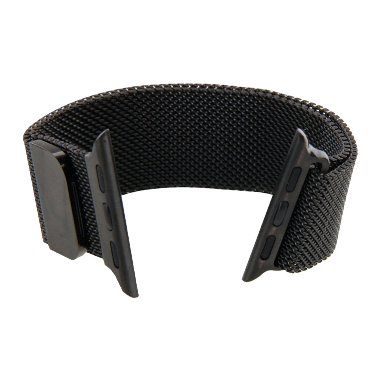 For Apple Watch 38mm Milanese Loop Magnetic Stainless Steel Watch Band(Black) - Watch Bands by buy2fix | Online Shopping UK | buy2fix