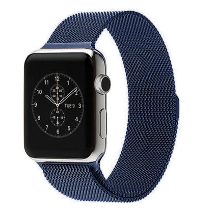For Apple Watch 38mm Milanese Loop Magnetic Stainless Steel Watch Band(Blue) - Watch Bands by buy2fix | Online Shopping UK | buy2fix