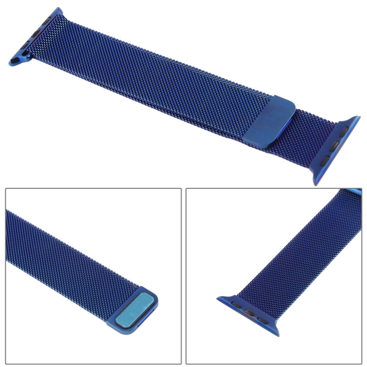 For Apple Watch 38mm Milanese Loop Magnetic Stainless Steel Watch Band(Blue) - Watch Bands by buy2fix | Online Shopping UK | buy2fix