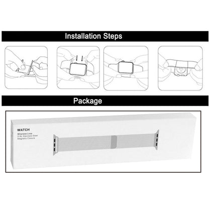 For Apple Watch 38mm Milanese Loop Magnetic Stainless Steel Watch Band(Gold) - Watch Bands by buy2fix | Online Shopping UK | buy2fix