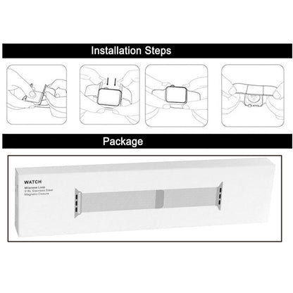 For Apple Watch 42mm Milanese Loop Magnetic Stainless Steel Watch Band(Gold) by buy2fix