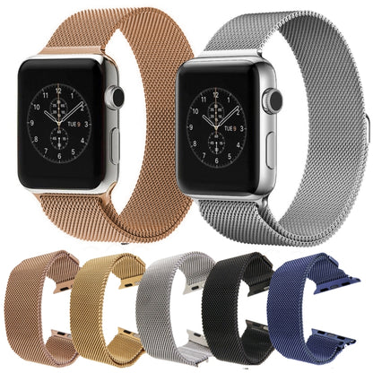 For Apple Watch 42mm Milanese Loop Magnetic Stainless Steel Watch Band(Gold) by buy2fix