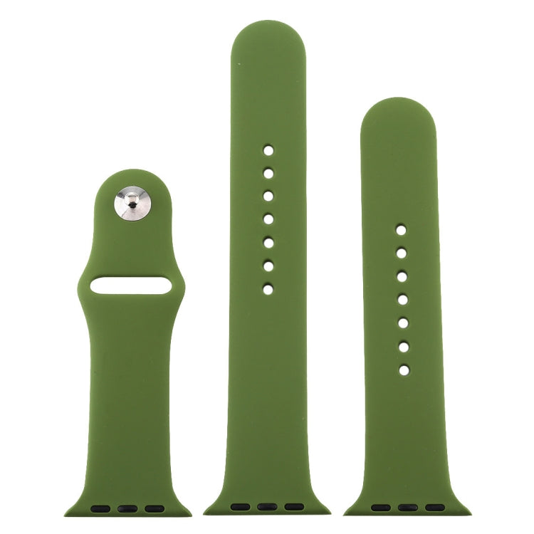 For Apple Watch Series 10 42mm / 9&8&7 41mm / SE 3&SE 2&6&SE&5&4 40mm / 3&2&1 38mm 3 in 1 Rubber Watch Band with Pin Buckle(Pinewood Green) by buy2fix