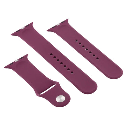 For Apple Watch Series 10 42mm / 9&8&7 41mm / SE 3&SE 2&6&SE&5&4 40mm / 3&2&1 38mm 3 in 1 Rubber Watch Band with Pin Buckle(Violet) by buy2fix
