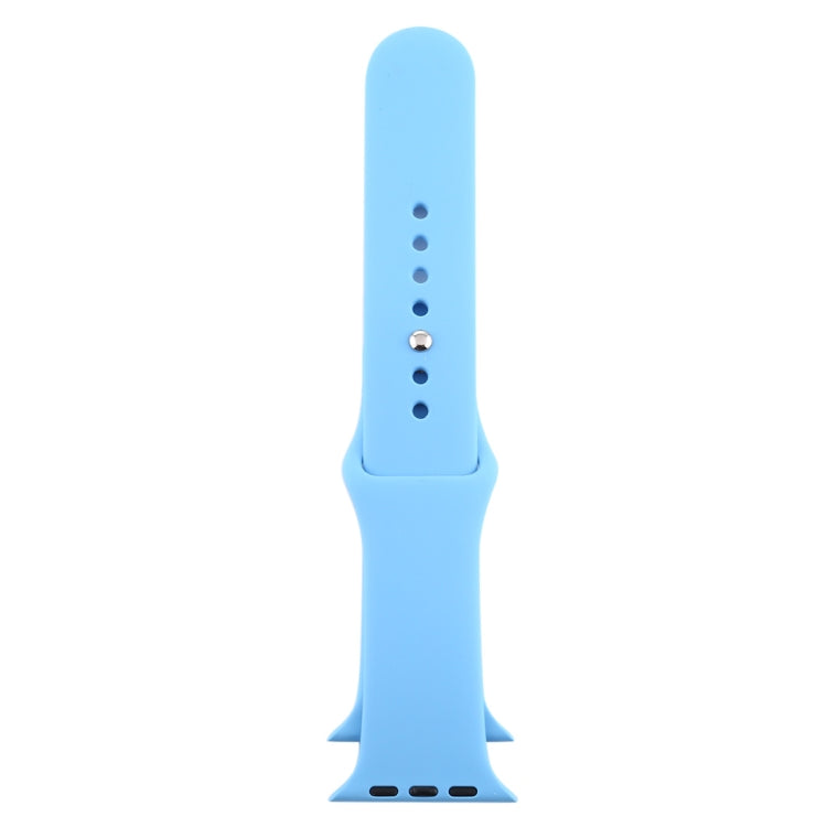 For Apple Watch Series 10 42mm / 9&8&7 41mm / SE 3&SE 2&6&SE&5&4 40mm / 3&2&1 38mm 3 in 1 Rubber Watch Band with Pin Buckle(Chrysanthemum Blue) by buy2fix